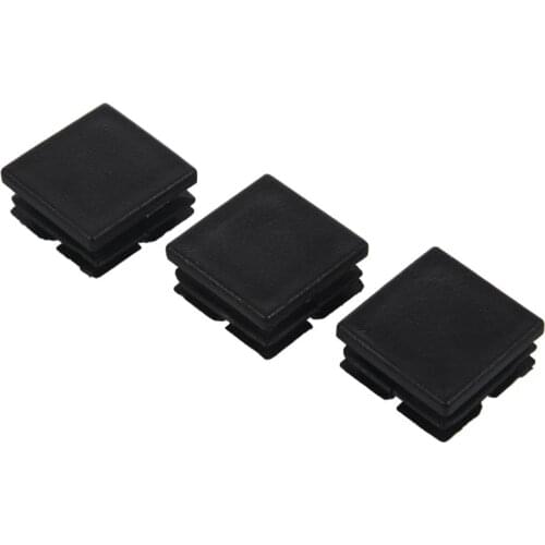 Hot Square Table Chair Leg Tube Pipe Feet Insert Cap 25mmx25mm 20pcs Black