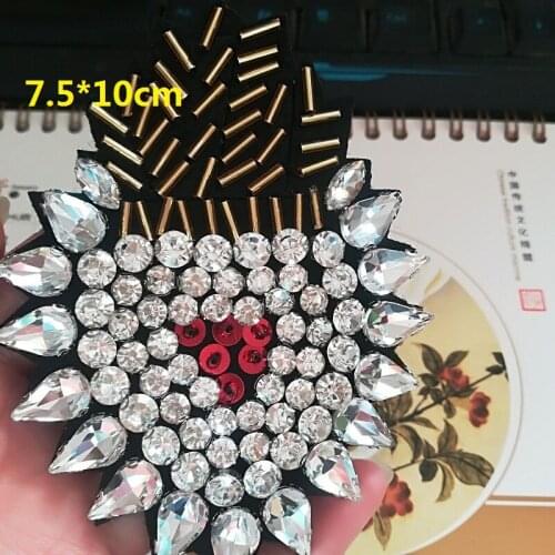 Fashion Ornament Beading Sequins Heart Shape Patches Appliques for Clothes Bags Sewing DIY Craft Accessory Z282