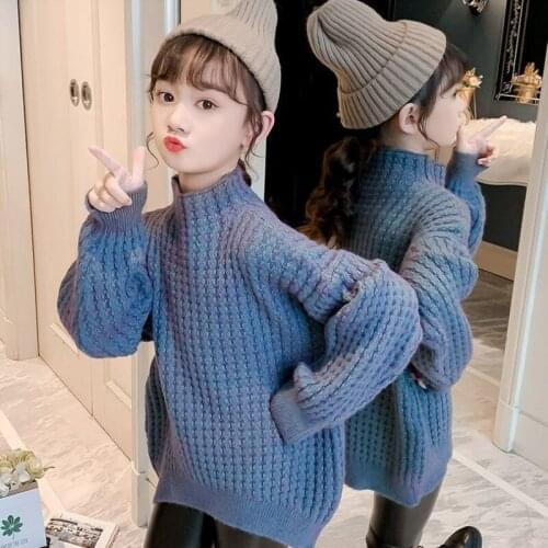 Fashion Pullover Knitting Kids Sweaters Spring Winter Baby Boys Girls Warm Tops Thicken Bottoming Children Clothes High Quality