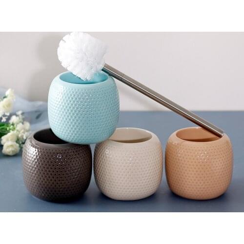 Ceramic Toilet Brush Set Bathroom Cleaning Supplies Household Bathroom Toilet Brush Bathroom Decorations Durable Toilet Brush