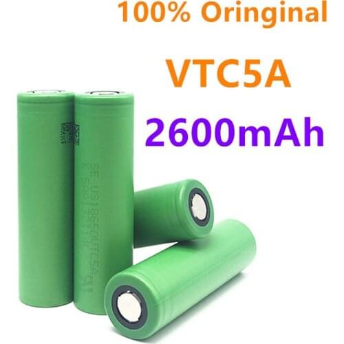 100% new High Drain VTC5A 18650 battery Li-ion Lithium Battery high Capacity 2600mAh For Flashlight headlight Sony batteries