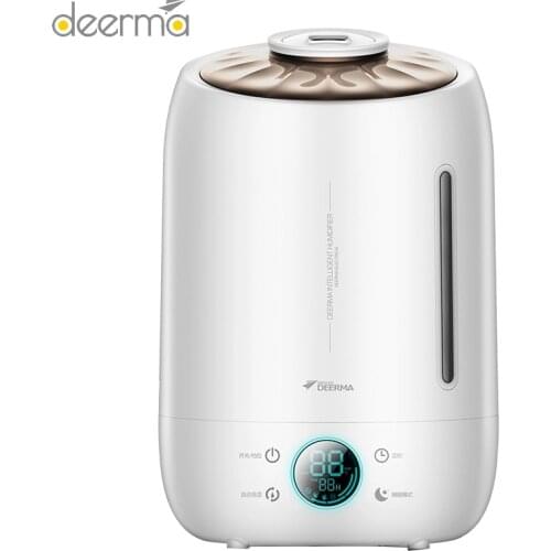 Original Deerma Air Humidifier Aroma Diffuser Oil Ultrasonic Fog 5l Quiet Aroma Mist Maker Led Touch Screen Home Water Diffuser