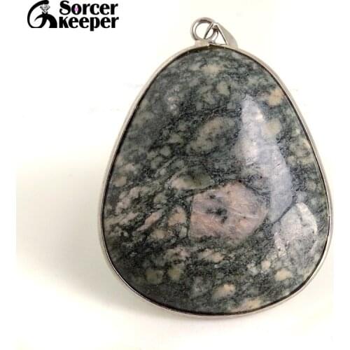 Collares Necklace & Pendants Natural Stone Black Zebra Agates Pendant Necklace With Leather Chain Fashion Bijoux Men B61