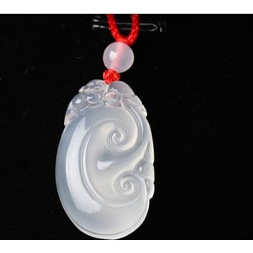 Genuine Natural Chrysoprase Pendant Men Women White Jade Charms Fashion Jewellery Green Jades Stone Accessories Amulet Gifts