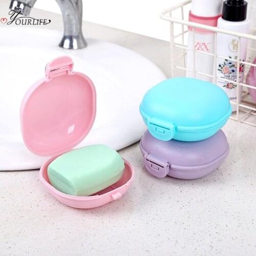 OYOURLIFE Portable Candy Color Soap Case With Cover Outdoor Travel Soap Protect Box Bathroom Soap Holder Bathroom Accessories
