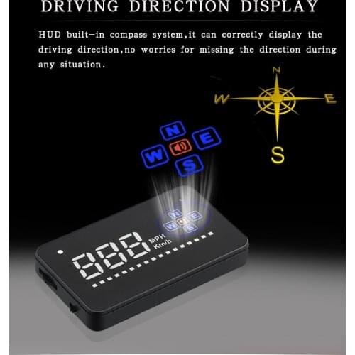 Car Speed Projector Windshield GPS Head Up Hud Display Car Electronics Gadgets Automobile Rise Monitor OBD2 Driving Computer