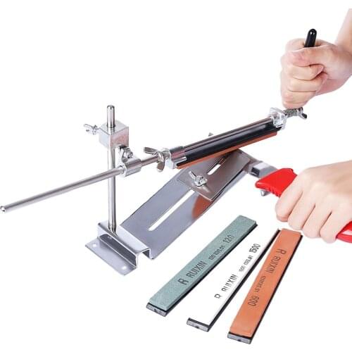 RUIXINPRO Kitchen Grinder Sharpening System Stainless Steel Professional Chef Knife Sharpener with 4 Grindstone
