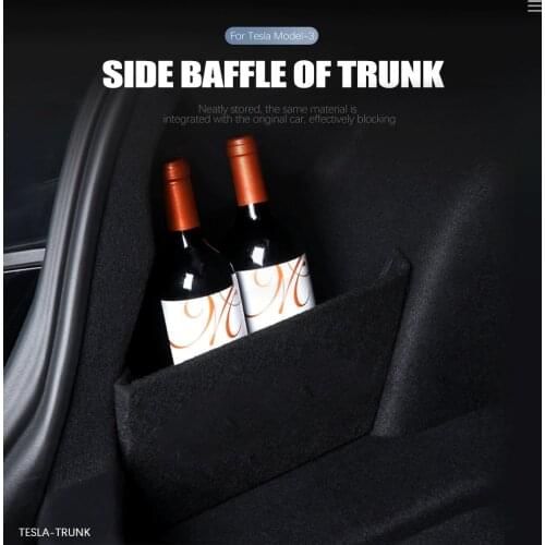 1Pc Car Trunk Partition Organizer Board 2019 2020 2021 Boot Storage Partitions Side Divider Baffle for Tesla Model 3 Accessories