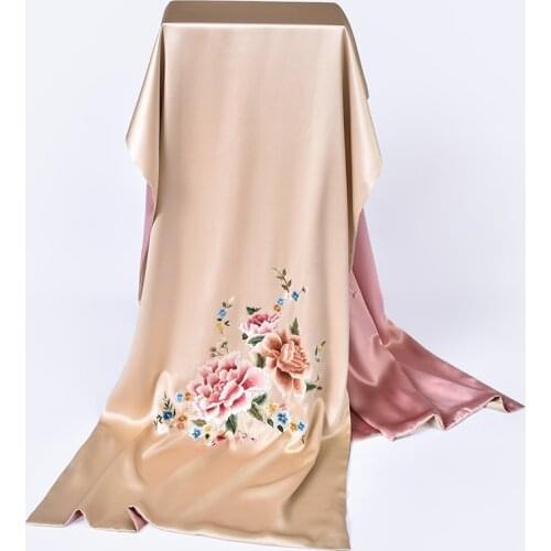 Hangzhou silk silk hand embroidery blockbuster pallium female button elder mother longevity gifts embroidery scarf