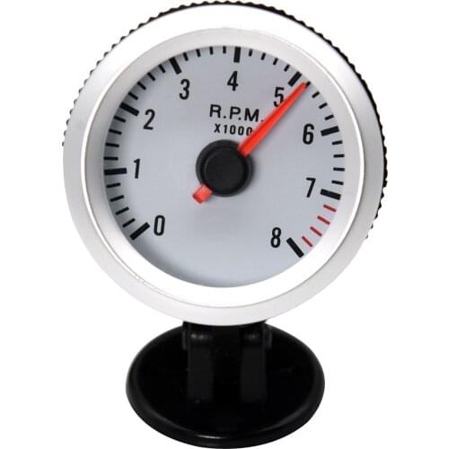 0-8000RPM Tachometer 52MM Tacho Gauge fit 4/6/8 Cylinder Gasoline Racing Car 12V with Pod Holder Blue LED Backlight Tacho Meter