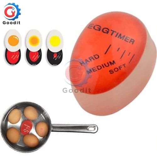 1pcs Egg Perfect Color Changing Timer Yummy Soft Hard Boiled Eggs Cooking Kitchen Eco-Friendly Resin Egg Timer Red timer tools