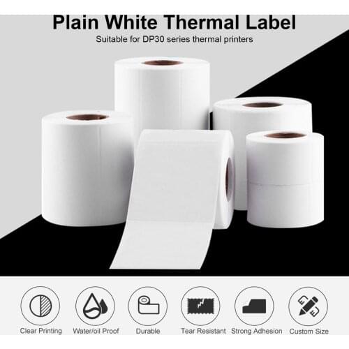 Thermal Printing Label Paper Self-Adhesive Printer Sticker Printable Paper Roll Waterproof Oil-Proof Tear Resistant for DP30
