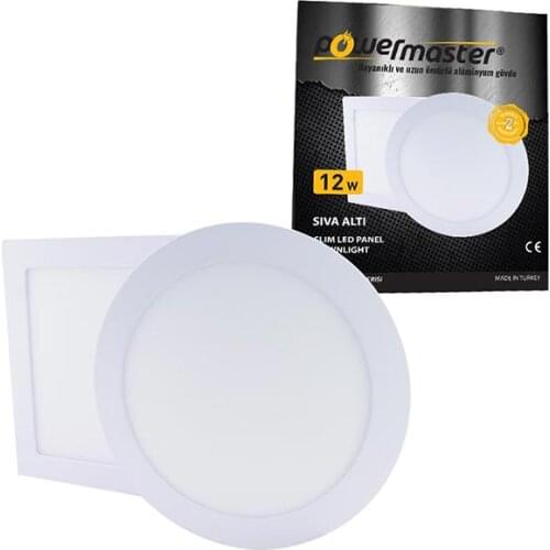 POWERMASTER 12 WATT SIVA SIX 6500K WHITE ROUND 155MM SLIM LED-ECO SPOT PANEL