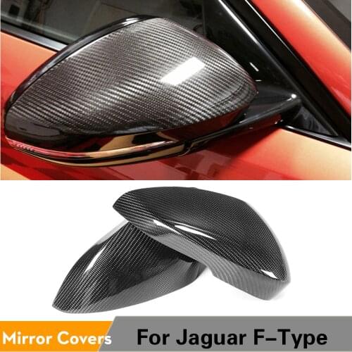 Carbon Fiber Rearview Side Mirror Covers Caps For Jaguar F-Type Coupe 2-Door 2013 2014 2015 2016