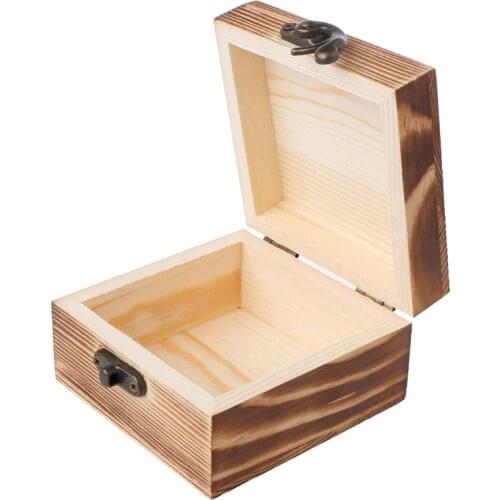 Vintage Wooden Hinged Box Jewelery Storage Case Crfats Sundries Organizer