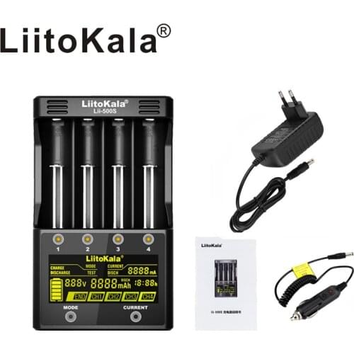 2021 100% LiitoKala Lii-500S LCD 3.7V 1.2V 18650 26650 21700 Battery Charger with Screen Test The Battery Capacity Touch Control