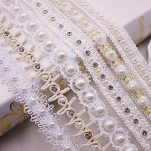 10 Yards New Handmade Beaded Lace DIY Clothing Accessories Barcode Luggage Accessories lace