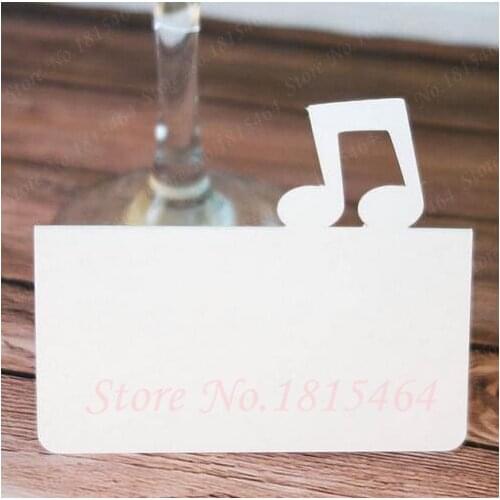50pcs Music Note Design Wedding Place Cards Baby Shower Party Table Number Card Birthday Seating Escort Marker Supplies