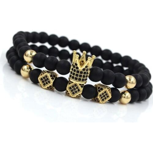 6mm Agate Stone Beads Bracelet 2pcs/set Mens Jewellery Men Bracelets For Women Armband Pulsera Hombre Pulseiras Masculina