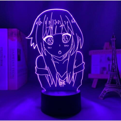 Anime 3d Lamp KonoSuba for Bedroom Decor Nightlight Kids Birthday Gift Manga Gadget KonoSuba Led Night Light Bedside