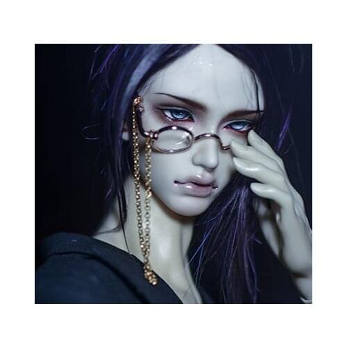 BJD doll glasses are suitable for 1/3 Uncle size gold-colored round glasses and accessories for left/right chain boy