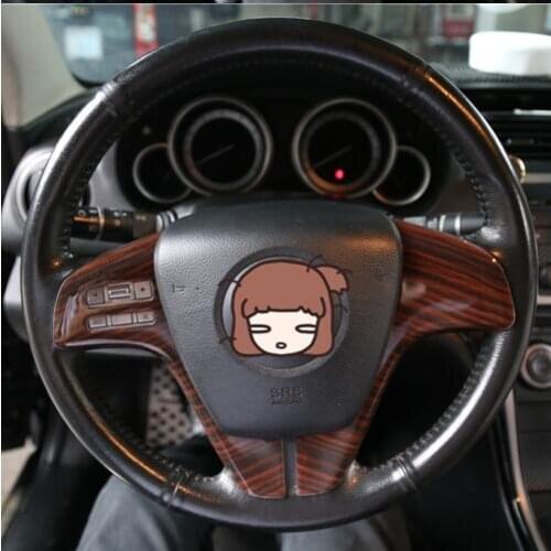 Black Peach Imitation Wood Carbon Fibre Steering Wheel Protective Cover For Mazda 6 atenza 2009 10 11 12 13 14 15 CAA357