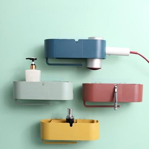 Punch-free Hair Dryer Holder Wall-mounted Punch-free Hair Dryer Holder Toilet Self-adhesive Plastic Simple Holder