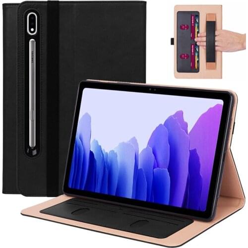 For Samsung Galaxy Tab S7 hand belt case SM-T870 SM-T875 business cover stand holder