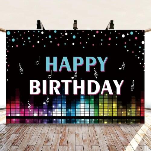 Musical Symbol Background For Photo Studio Beating Audio Frequency Birthday Party Photography Backdrop Photo Booth