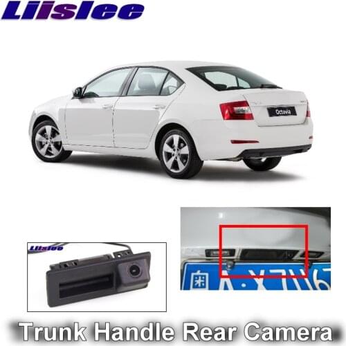 For SKODA Octavia MK3 A7 5E 2016 2017 2018 LiisLee Car Rear View Parking Camera Instead of Original Factory Trunk Handle Camera