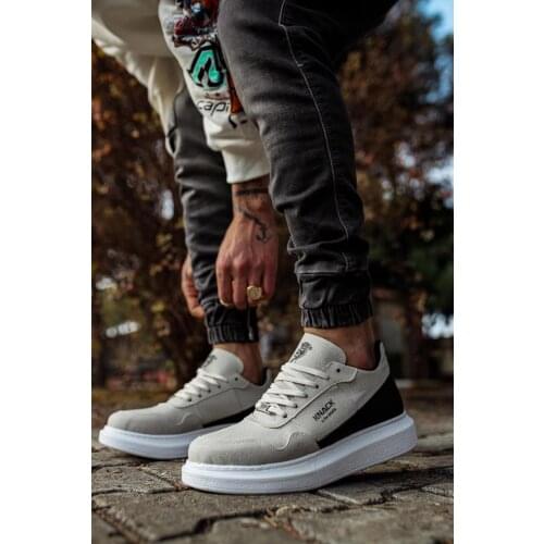 Knack High Bottom Casual Sheepskin Shoes 040 Stone