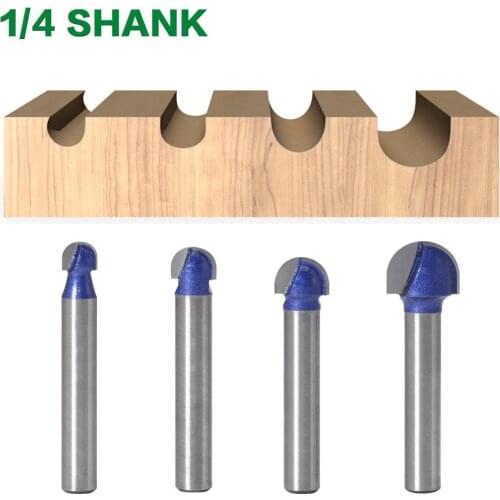 1pcs 1/4″ Shank Ball Nose End Mill Round Nose Cove CNC Milling Bit Radius Core Box Solid Carbide Router Bit Tools