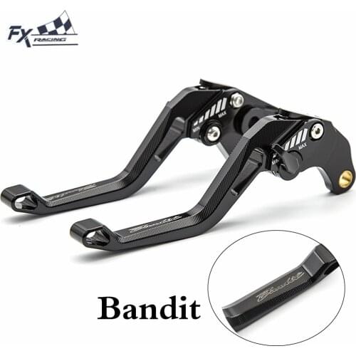Logo Bandit Motorcycle Brake Clutch Lever For Suzuki Bandit 400 GSF400 1991-1995 Adjustable Aluminum Levers Handles + Grips
