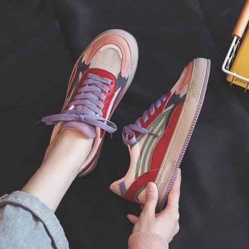 Maggies Walker New Arrival Women Fashion Casual Shoes Lacing Mesh Casual Shoes Candy-color Platform Walking Shoes Size 35~40