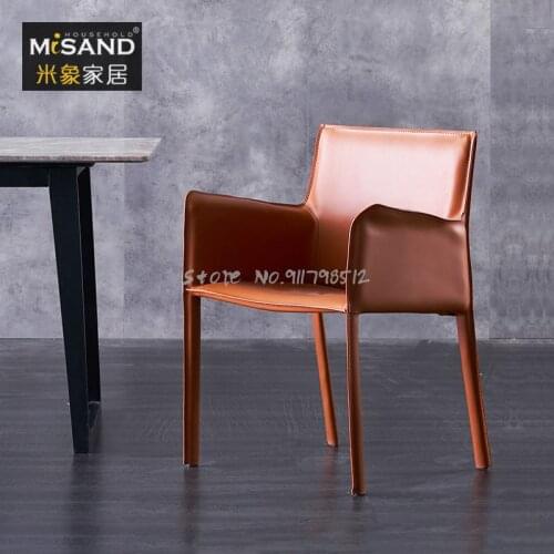 Minimalist light luxury dining chair home desk chair stool backrest makeup chair Nordic style net red chair saddle chair dining