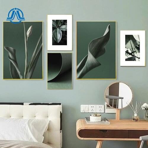 Nordic Style Canvas Painting Green Leaves Posters And Prints Minimalist Wall Art Modern Pictures For Living Room Wall Decoration