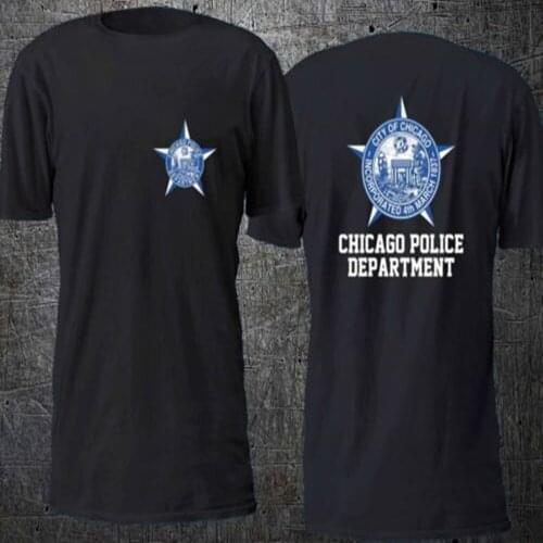 CHICAGO POLICE DEPARTMENT T shirt Men two sides 100% cotton casual gift tee USA Size