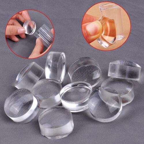 Nail Art Seal Stamp Head Transparent Silicone Template Seal Stamp DIY Nail Art Jelly Transfer Manicure Tools