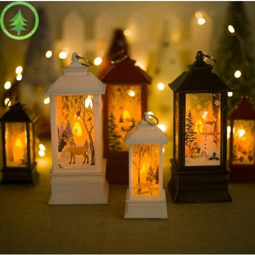 Christmas Decorations For Home Lantern Led Candle Tea light Candles Xmas Tree Ornaments Santa Claus Elk Lamp Kerst New Year Gift