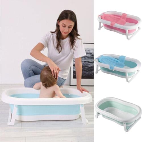 Easy Folding Baby Bath Tub Portable Baby Shower Eco-friendly Newborn Bathtub Tubs With Non-slip Cushion Adjustable Kids Bathtub