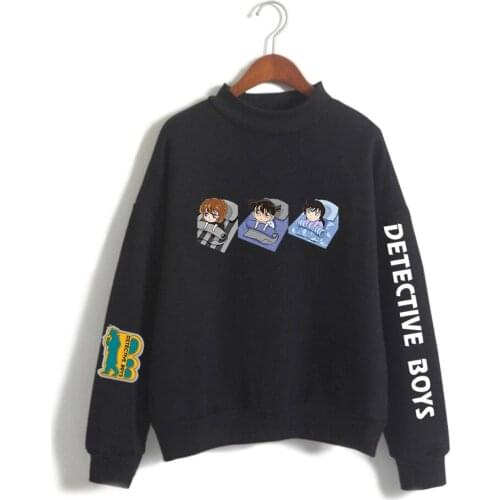 Anime Detective Conan Sweatshirts Turtleneck Women/men High Collar Sweatshirt High Quality Hoodie blouses Boy/girl clothes