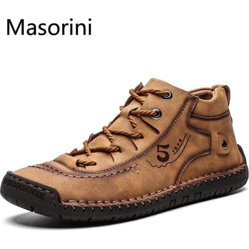 Genuine Leather Men Casual Shoes British Style Comfortable Men Fashion Walking Shoes Big Size Brown Black Man Soft Flat Footwear