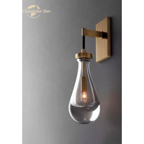 Vinatge Amerian Style LED Wall Lamps Luxury Glass Metal Gold Wall Sconce Home Decor Bedroom Living Room Corridor Lights Fixture