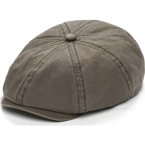 VOBOOM Twill Cotton Beret Cap Men Women Newsboy Caps Cabbies Driver Hat Flat Hats Gatsby Headwear 145