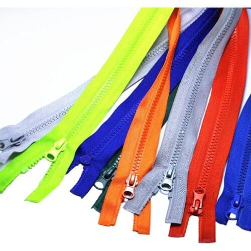 XUNZHE 5pcs Multi-color 60cm Zippers 5# Open End Resin Zipper For Sewing Garments Long Coat Down Jacket, DIY Sewing