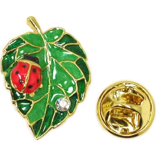 12pcs/lot Wholesale Fashion Pins Rhinestone Enamel Leaves Pin brooches gift C102258