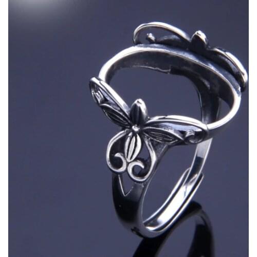 13*17mm 925 STERLING SILVER women Semi Mount Bases Blanks base blank Pad VINTAGE ring rings Setting set jewelry gift diy A1266