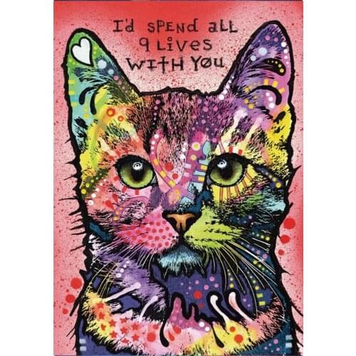 5d Diamond Painting Drilling Round Animal Cat for Making Mosaic Painting Home Decoration Art Craft