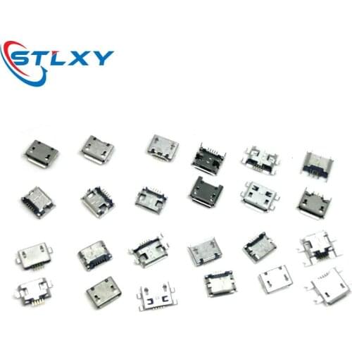 60pcs/lot 5 Pin SMT Socket Connector Micro USB Type B Female Placement 12 Models SMD DIP Socket Connector