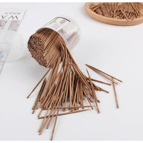 800Pcs/lot Household Daily Necessities Cylindrical Single-head Bamboo Disposable Toothpicks, Carbonized Toothpicks